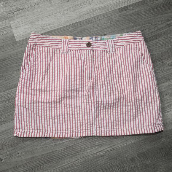 2 in 1 Multi-Color Patched Reversible Candy Stripe Mini Skirt w. Pockets - Picture 2 of 7